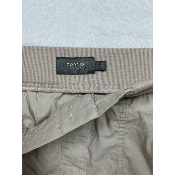 Torrid Womens Beige Midi Skirt With Drawstring Ruched Sides & Button Size 0 - Picture 3 of 8